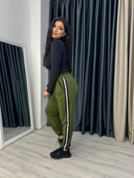 Спортивні штани жіночі БАТАЛ (хакі) оптом FASHION COTTON