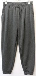 Спортивные штаны женские БАТАЛ на флисе (серый) оптом 16895274 02-5