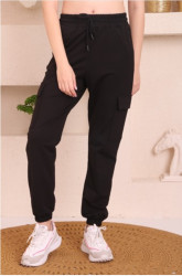 Спортивные штаны женские (черный) оптом 34827019 7059-36