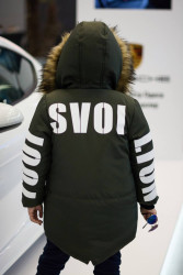 Куртки зимние подростковые на меху (хаки) оптом 42361857 8888-3
