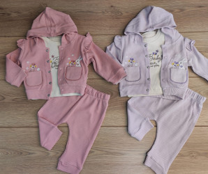 Костюми дитячі (3-ка) (рожевий) оптом Emily kids 