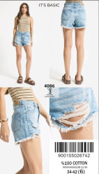 Шорты джинсовые женские ITS BASIC оптом 53902681 4086-1