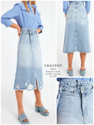 Юбки джинсовые женские CRACPOT оптом 28130967 5065-6