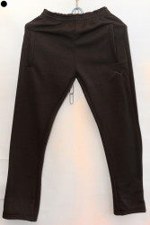 Спортивные штаны мужские на флисе (черный) оптом 60842571 03-9