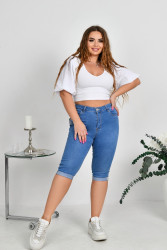 Капри джинсовые женские БАТАЛ оптом 40759382 1712-1
