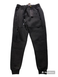 Спортивные штаны мужские на флисе (серый) оптом 86293741 12-59