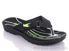 Шлепки, DeMur оптом K26-6101 black-green (30-35)