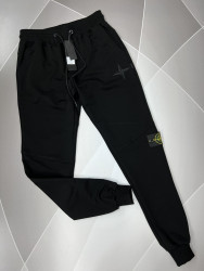 Спортивные штаны мужские на флисе (черный) оптом 24716395 01-7