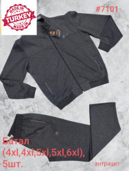 Спортивные костюмы мужские БАТАЛ (серый) оптом Турция 81790425 7101-29