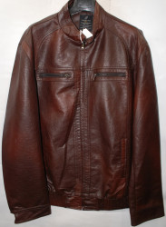 Куртки кожзам мужские FUDIAO БАТАЛ (brown) оптом 02571368 168-2A -3