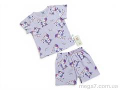 Костюм, Kids-modnik оптом 261920 комплект футболка-шорти св.бузковий
