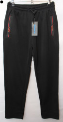 Спортивные штаны мужские БАТАЛ на флисе (black) оптом 28937416 K2201-16