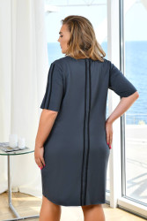 Сукні жіночі БАТАЛ (темно-сірий) оптом 