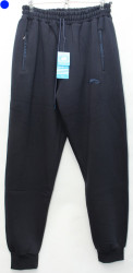 Спортивные штаны мужские БАТАЛ на флисе (dark blue) оптом 14520986 7219-27