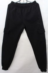 Спортивные штаны мужские на флисе (black) оптом 01846237 04-16