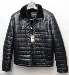 Куртки кожзам зимние мужские (черный) оптом 73164509 607-46