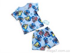 Костюм, Kids-modnik оптом 261920 комплект футболка-шорти синьо-блакитний