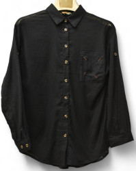 Рубашки женские QIANZHIDU (черный) оптом 06723415 18552278-44