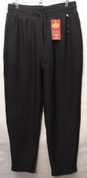 Спортивные штаны женские БАТАЛ на меху (черный) оптом 40967523 SY2065-4