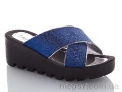 Шлепки, DeMur оптом W777-19 blue-silver