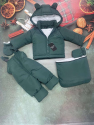 Костюми зимові дитячі (4-ка) (зелений) оптом NASHA TANYA