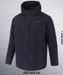 Куртки зимние мужские REMAIN БАТАЛ (темно-синий) оптом 52917368 8583-1-1