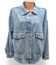 Куртки джинсовые женские БАТАЛ оптом 95780216 8007-16