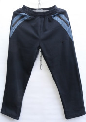 Спортивные штаны мужские на флисе (темно синий) оптом 35946271 02-7