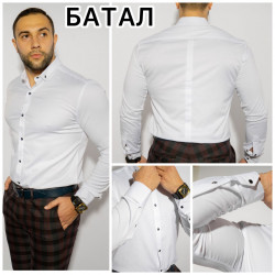 Рубашки мужские БАТАЛ оптом 94735862 Б3657 -13