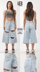 Шорты джинсовые женские I8DENIM оптом 64701583 52598-13