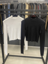 Лонгсливы (чёрные) женские оптом 81520694 763-24