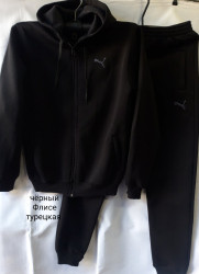 Спортивные костюмы мужские на флисе (черный) оптом Турция 41628935 03-9