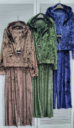 Спортивные костюмы женские (3-ка) (шоколад) оптом 49058326 32211-137