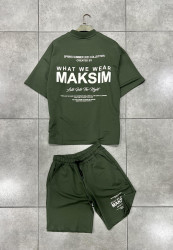 Спортивные костюмы мужские (зеленый) оптом THREE BLACK Турция 31654780 02-33