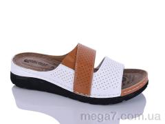 Шлепки, Sali-2 оптом 203-43 білий-корич.