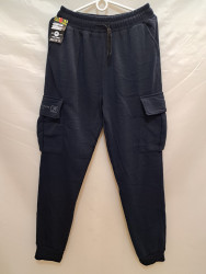 Спортивные штаны мужские БАТАЛ на флисе (blue) оптом 28170453 6083-44
