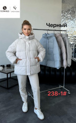 Куртки зимние женские БАТАЛ (голубой) оптом 85204319 238-1-68