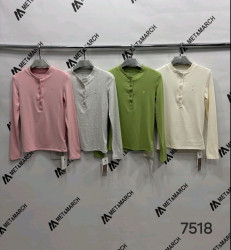 Лонгсливы женские (молочный) оптом 07496521 7518-50