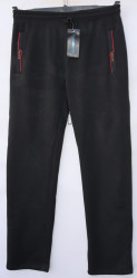 Спортивные штаны мужские БАТАЛ на флисе (black) оптом 93451608 K2201-46
