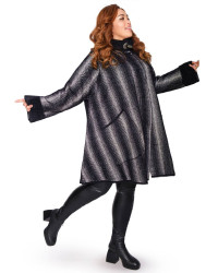 Пальто жіночі БАТАЛ (чорний) оптом