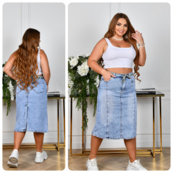 Спідниці джинсові жіночі БАТАЛ оптом LADY JEANS 