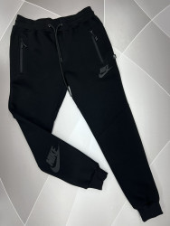 Спортивные штаны мужские на флисе (чорний) оптом 54681029 01-3