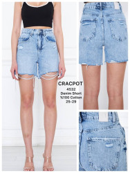 Шорты джинсовые женские CRACPOT оптом 21630489 4532-45