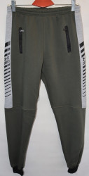 Спортивные штаны мужские на флисе (khaki) оптом 42097156 N22-41