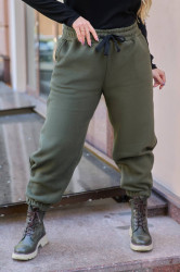 Спортивные штаны женские ПОЛУБАТАЛ (хаки) оптом 87210593 196-17