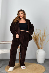 Ночные пижамы женские (коричневый) оптом 87490651 79-9