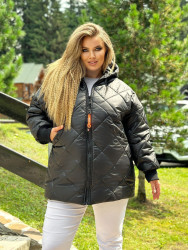 Куртки зимние женские БАТАЛ (черный) оптом 51074892 1631-3