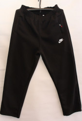 Спортивные штаны мужские БАТАЛ на флисе (black) оптом 20387956 01-1