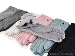Перчатки, CAP оптом 262-3 (тедді-замша) mix