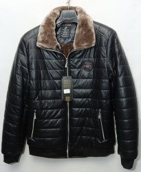 Куртки зимние кожзам мужские FUDIAO на меху (black) оптом 71452830 5011-50
